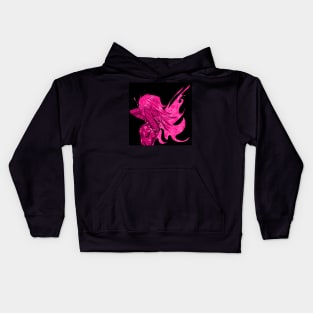 red rose crimson zentangle fairy girl in ecopop arts Kids Hoodie